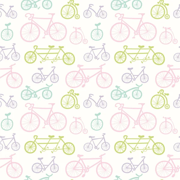 Pattern with   bicycles. — Stock Vector