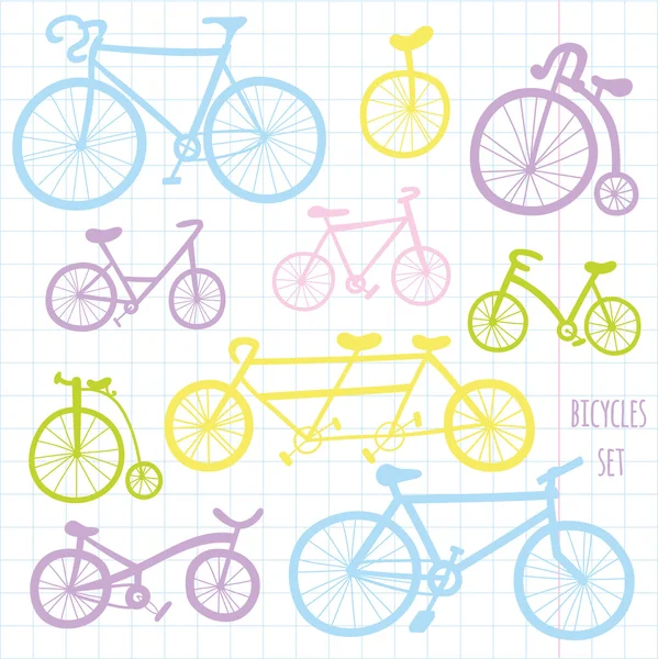 Muster mit Fahrrädern. — Stockvektor