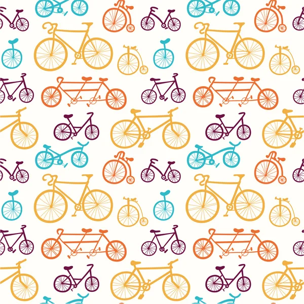 Patroon met fietsen. — Stockvector