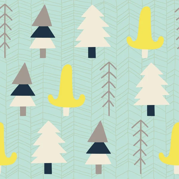 Seamless pattern with  trees — Stock Vector
