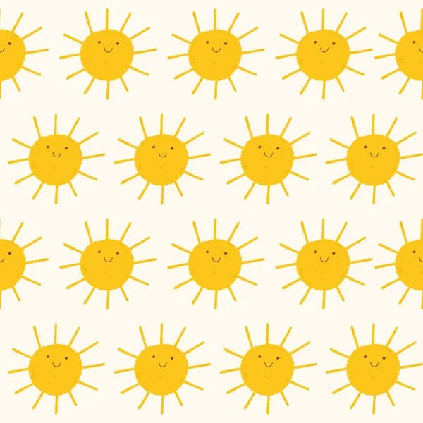 Roztomilý vzor slunce — Stockový vektor