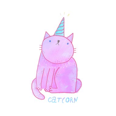 Şirin pembe Unicorn kedi.