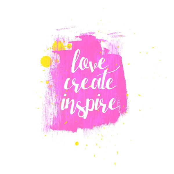 Плакат с типографикой Love Create Inspire — стоковое фото