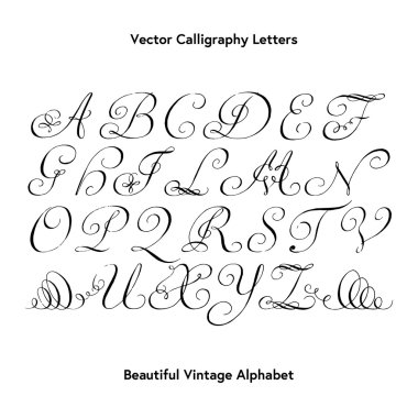 hand written alphabet letters.