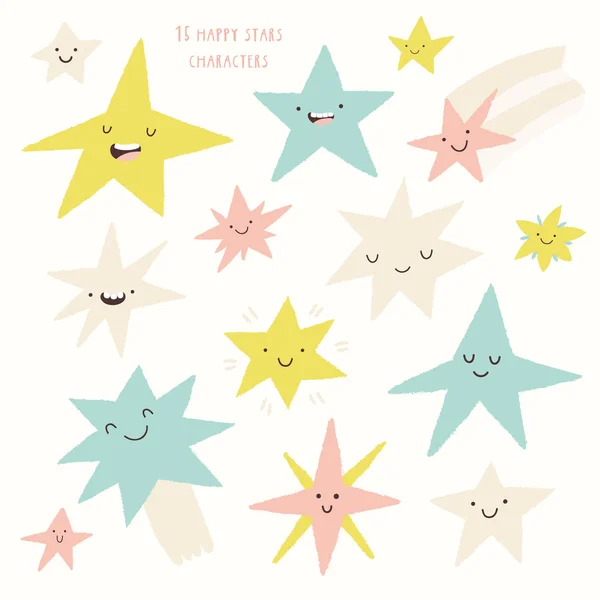 Cute  set of STARs icons. — Stok Vektör
