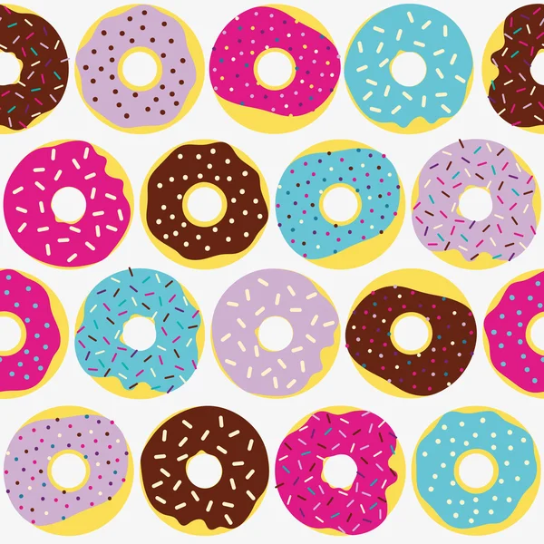 Patrón multicolor con rosquillas dulces . — Archivo Imágenes Vectoriales