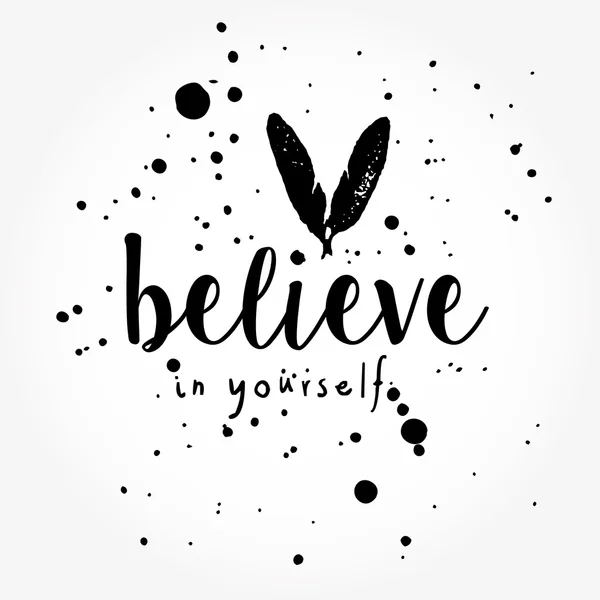 Believe In Yourself typography poster — Stock Vector