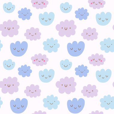 Komik gülümseyen bulutlar