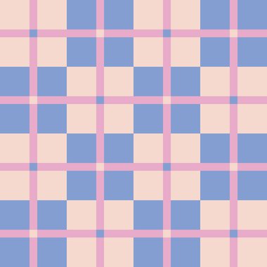 Basit bir kareli şebeke ile kusursuz geometrik desen. Modern Ekoseli Ekoseli Doku. Soyut Tartan Yazdırma Arkaplanı