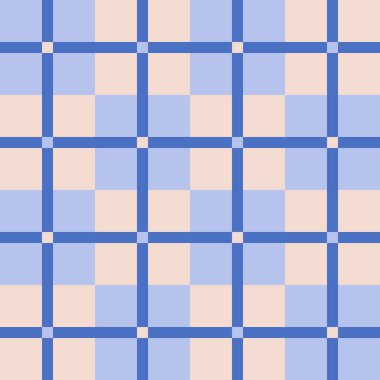 Basit bir kareli şebeke ile kusursuz geometrik desen. Modern Ekoseli Ekoseli Doku. Soyut Tartan Yazdırma Arkaplanı