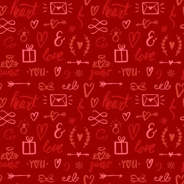 Seamless pattern with romantic elements — 图库矢量图片