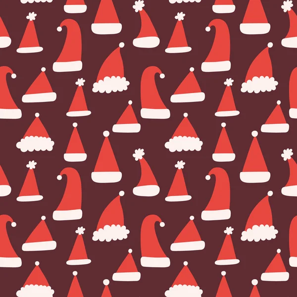 Christmas seamless pattern with Santa 's Hats — стоковый вектор