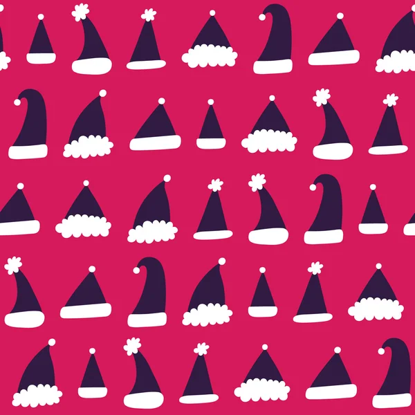 Christmas seamless pattern with Santa's Hats — Stok Vektör