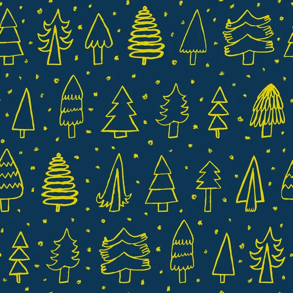 Jul sömlöst mönster med gran träd — Stock vektor