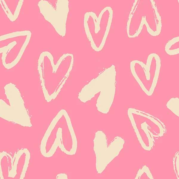 Patrón de San Valentín con corazones cepillados — Archivo Imágenes Vectoriales