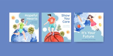 Reklam ve pazarlama için dünya ruhsal sağlık günü konsepti tasarımı şablonu