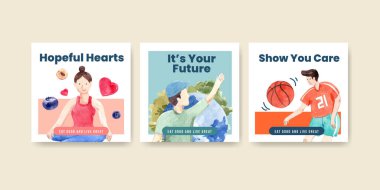 Reklam ve pazarlama için dünya ruhsal sağlık günü konsepti tasarımı şablonu