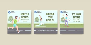 Reklam ve pazarlama için dünya ruhsal sağlık günü konsepti tasarımı şablonu