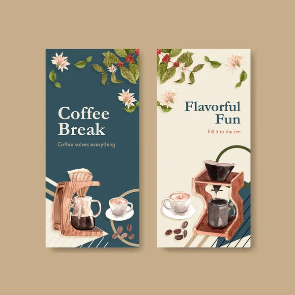 Flyer Sjabloon Met Internationale Koffiedag Concept Ontwerp Voor Reclame Brochure — Stockvector