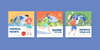 Reklam ve pazarlama için dünya ruhsal sağlık günü konsepti tasarımı şablonu