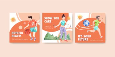 Reklam ve pazarlama için dünya ruhsal sağlık günü konsepti tasarımı şablonu