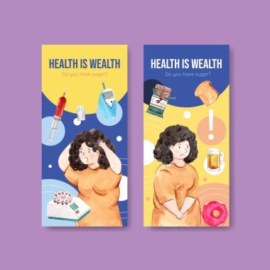 Broşür ve broşür ve broşür için dünya diyabet günü konsepti tasarımı ile broşür şürü