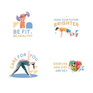 Markalaşma ve ikon suluboya vektör çizimi için dünya diyabet günü konsepti tasarımlı logo