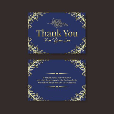 Çizgi sanatı çiçek çizimi ile kart şablonu tasarımına teşekkür ederiz