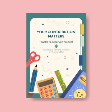 Broşür ve broşür ve broşür için öğretmenler günü konsepti tasarımı ile poster şablonu