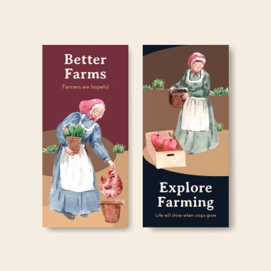 Broşür ve broşür ve broşür için tarım organik konsept tasarımı ile broşür şablonu