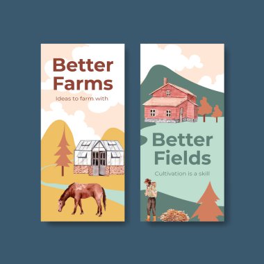 Broşür ve broşür ve broşür için tarım organik konsept tasarımı ile broşür şablonu