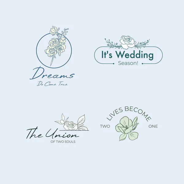 Logo Con Diseño Concepto Ceremonia Boda Para Marca Ilustración Vectores — Vector de stock