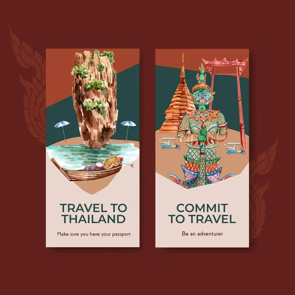 ใบปล การออกแบบแนวค ดการเด นทางประเทศไทยส าหร บการโฆษณาและโบรช ภาพเวกเตอร — ภาพเวกเตอร์สต็อก