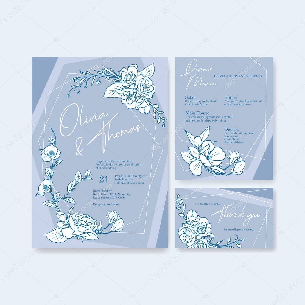 Wedding card template design for invitation and marriage vector illustration
