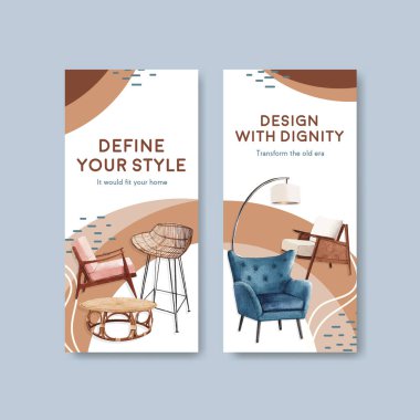 Broşür ve broşür ve broşür için Jassa mobilya konsepti tasarımlı el ilanı şablonu