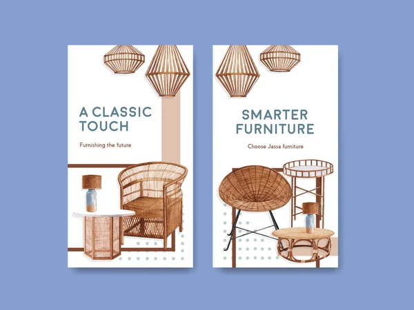 Instagram Template Jassa Furniture Concept Design Social Media Και Online — Διανυσματικό Αρχείο