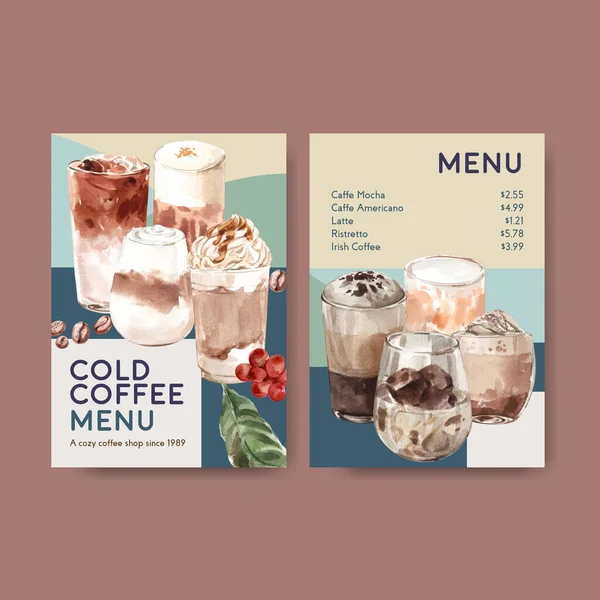 Plantilla Menú Con Concepto Estilo Café Coreano Para Restaurante Bistro — Vector de stock