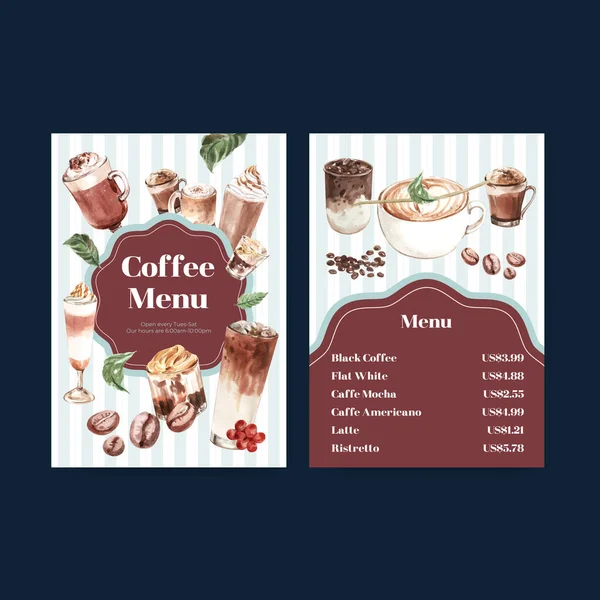 Plantilla Menú Con Concepto Estilo Café Coreano Para Restaurante Bistro — Archivo Imágenes Vectoriales