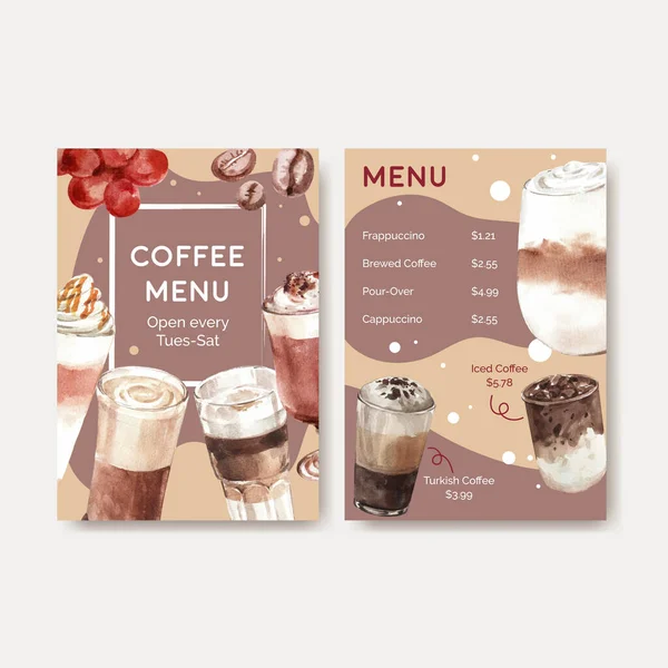 Plantilla Menú Con Concepto Estilo Café Coreano Para Restaurante Bistro — Vector de stock