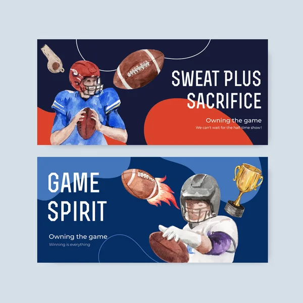 Plakatvorlage Mit Super Bowl Sport Konzeptdesign Für Werbung Und Marketing — Stockvektor