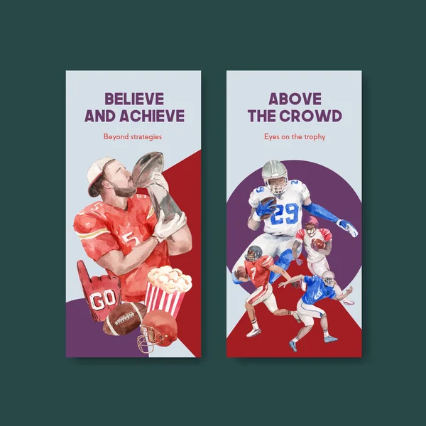 Flyer Template Met Super Bowl Sport Concept Ontwerp Voor Brochure — Stockvector