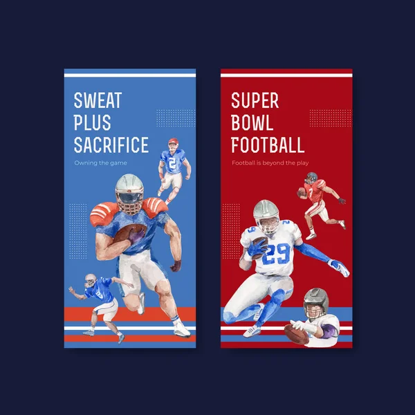 Flyer Vorlage Mit Super Bowl Sport Konzeptdesign Für Broschüre Und — Stockvektor