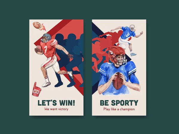 Instagram Template Met Super Bowl Sport Concept Ontwerp Voor Online — Stockvector