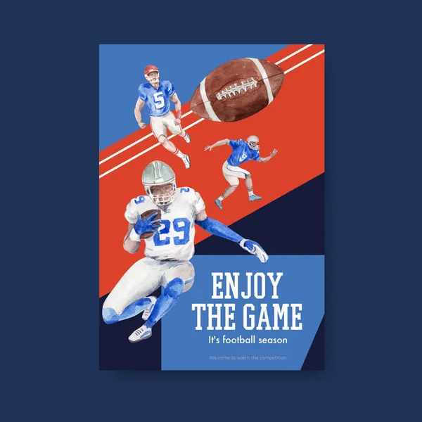 Poster Template Met Super Bowl Sport Concept Ontwerp Voor Brochure — Stockvector