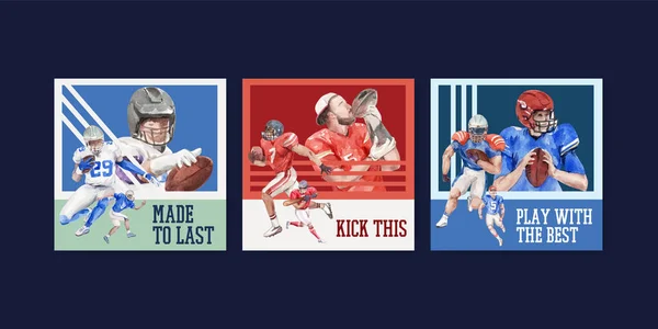 Werben Vorlage Mit Super Bowl Sport Konzept Design Für Marketing — Stockvektor