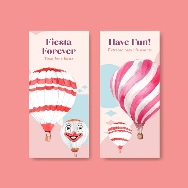 Broşür Broşür Broşür Için Balon Fiesta Konsepti Tasarımlı Ilanı Şablonu — Stok Vektör