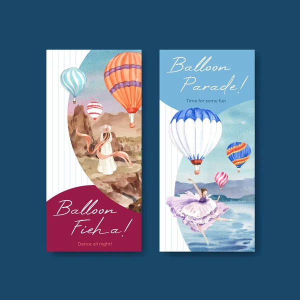 Broşür Broşür Broşür Için Balon Fiesta Konsepti Tasarımlı Ilanı Şablonu — Stok Vektör