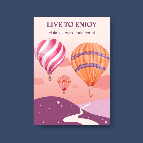 Reklam Broşür Suluboya Vektör Çizimi Için Balon Fiesta Konsepti Tasarımlı — Stok Vektör