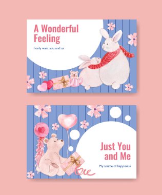 Facebook şablonu sosyal medya ve topluluk suluboya vektör illüstrasyonu kavramını seviyor