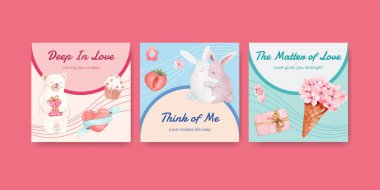 reklam şablonu pazarlama ve iş suluboya vektör çizimi için konsept tasarımınızı sevin